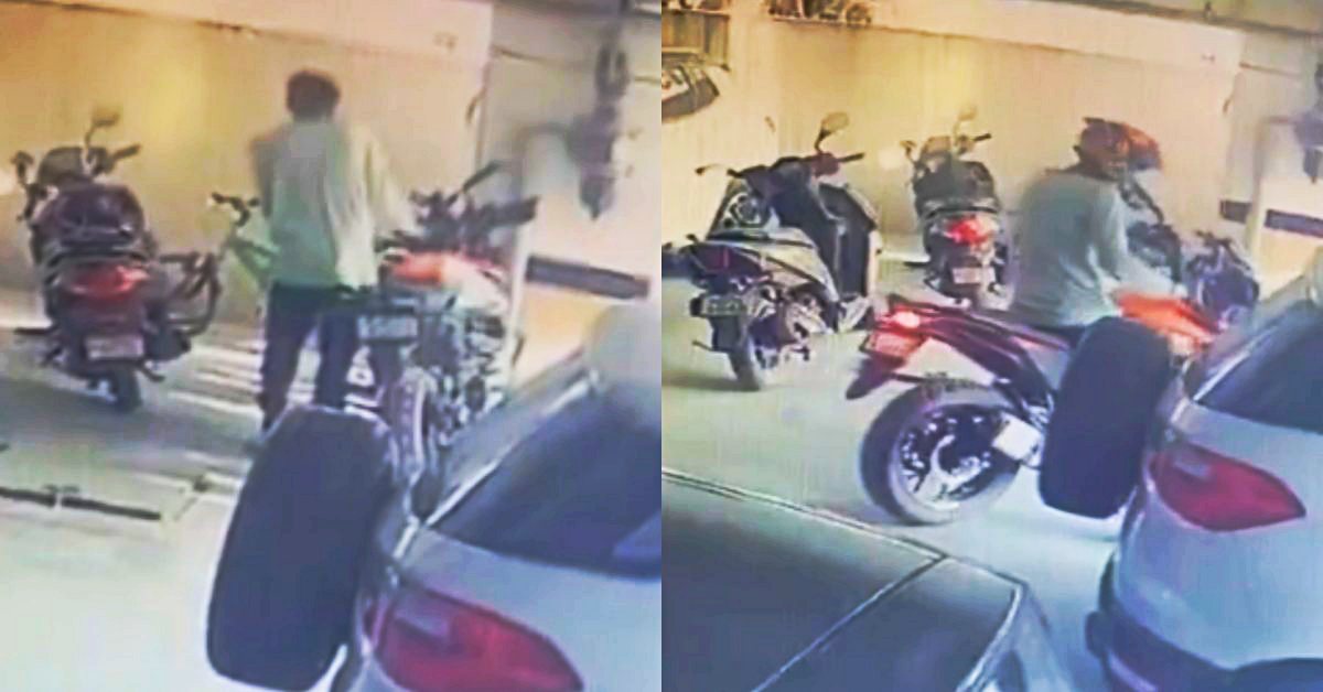 thief steals KTM motorcycle