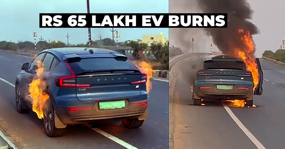 Volvo C40 Recharge EV Worth Rs 65 Lakh Catches Fire On The Move [Video]