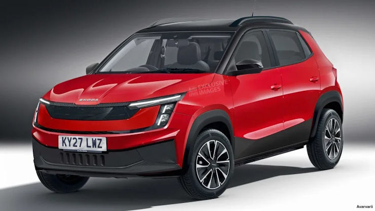 2025 skoda sub-4 meter compact suv render