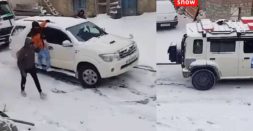 Maruti Suzuki Jimny Rescues Toyota Fortuner And Truck Stuck In Snow (Video)