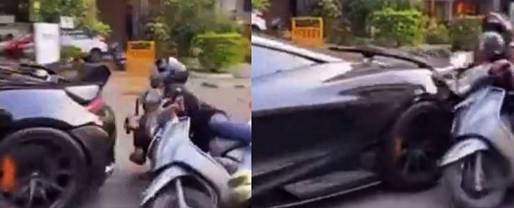 Scooter crashes into Rs 12 crore Mclaren 765 LT supercar in Bengaluru [Video]