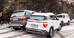 Toyota Fortuner, Hyundai Creta And Other Cars Go Out Of Control In Snow, Crash Into Each Other [Video]