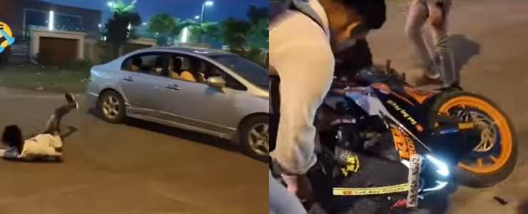 KTM RC200 Crashes Into Honda Civic That Was Attempting A Drift [Video]