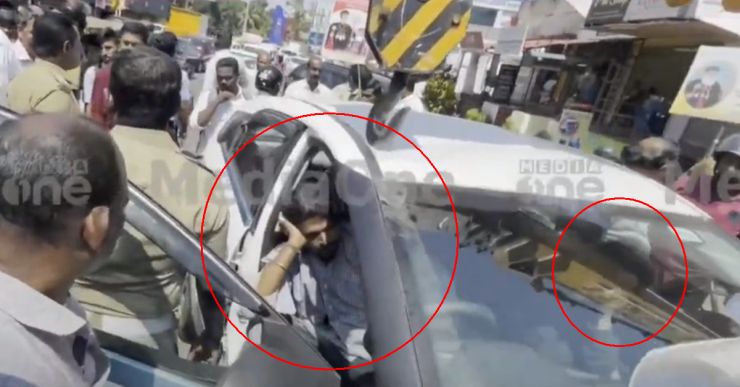 Kerala Couple On Drugs Crash Tata Nexon EV Into Several Cars: Cops Use Crane To Block SUV [Video]