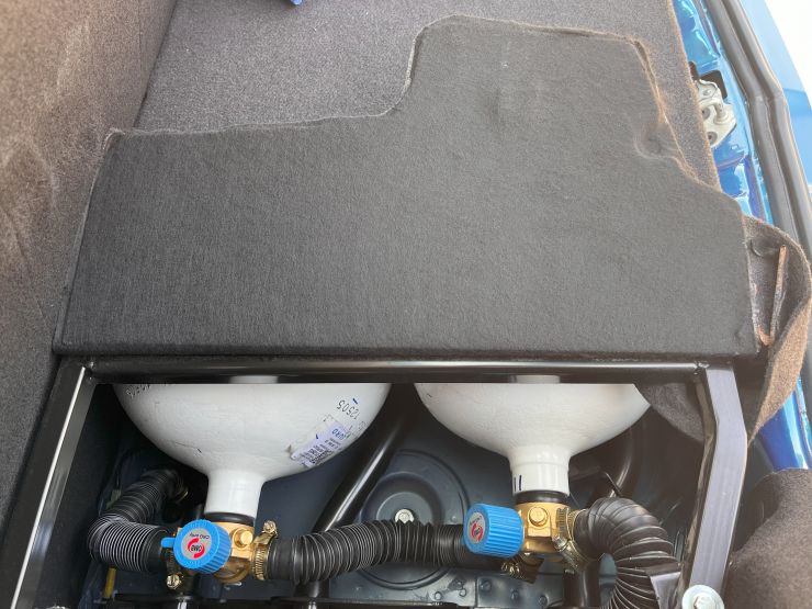 Twin CNG Cylinders in the boot
