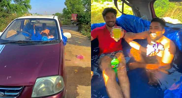 Old Hyundai Santro Converted Into A Swimming Pool [Video]