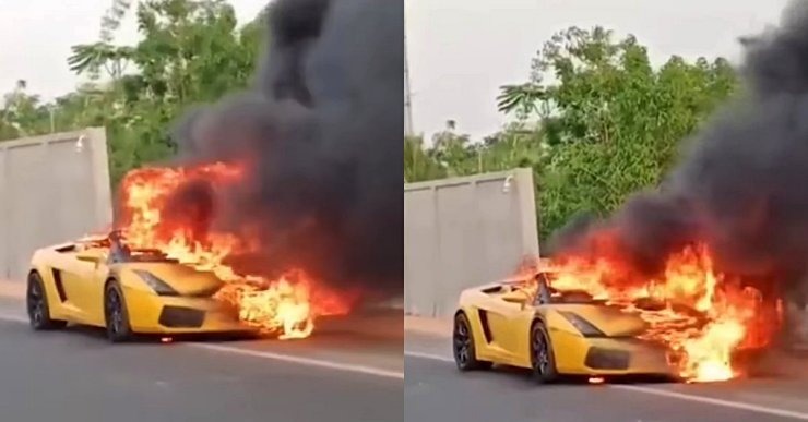 Lamborghini Gallardo Spyder burned