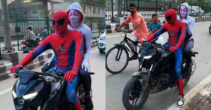 Spiderman couple caught by police