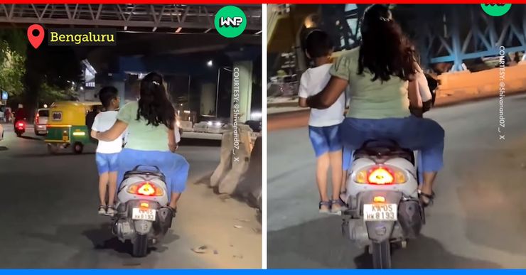 Bengaluru Couple Rides Scooter With Child Standing On Footrest [Video]