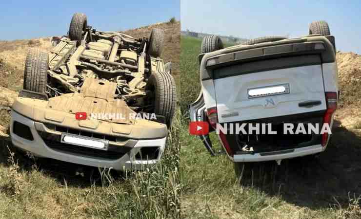 Mahindra Scropio-n toppled