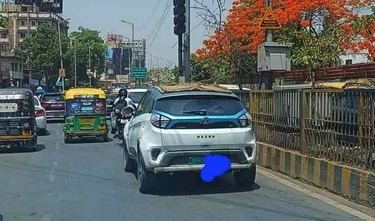 Tata Nexon EV with wet rag