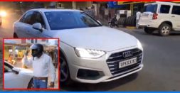 Audi Driver Wears Helmet In UP After Getting Fined For 'Not Wearing Helmet' [Video]