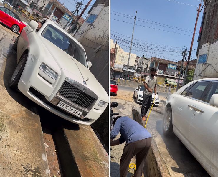 Rolls Royce At Roadside Car Wash Gets Trolled [Video]