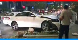 Surat Woman Crashes 60 Lakh Mercedes Benz After Getting Caught In Dust Storm [Video]
