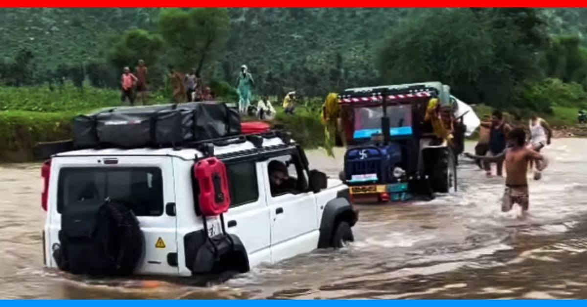 maruti jimny rescues tractor river video maruti jimny rescues tractor river video