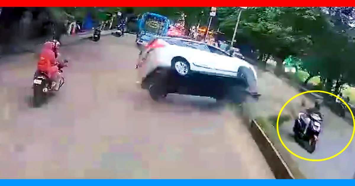 Maruti Suzuki Ertiga crash after overtaking from left Maruti Suzuki Ertiga crash after overtaking from left