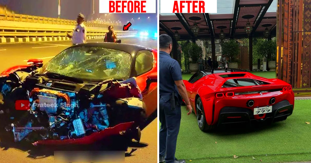 ambani family ferrari sf90 stradale crash rebuild ambani family ferrari sf90 stradale crash rebuild