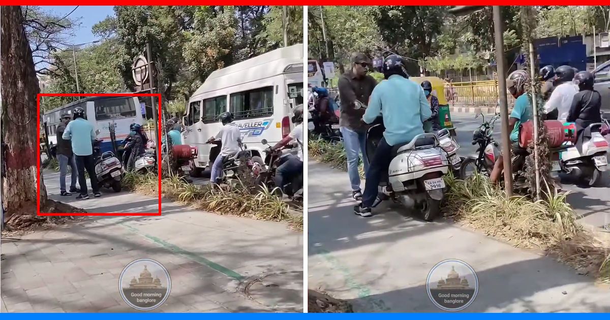 bengaluru st marks road footpath rider confrontation video bengaluru st marks road footpath rider confrontation video