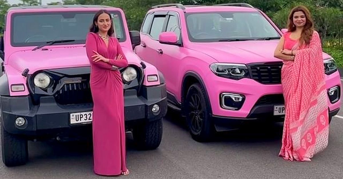 customized mahindra thar scorpio n pink wrap unique suv makeover customized mahindra thar scorpio n pink wrap unique suv makeover