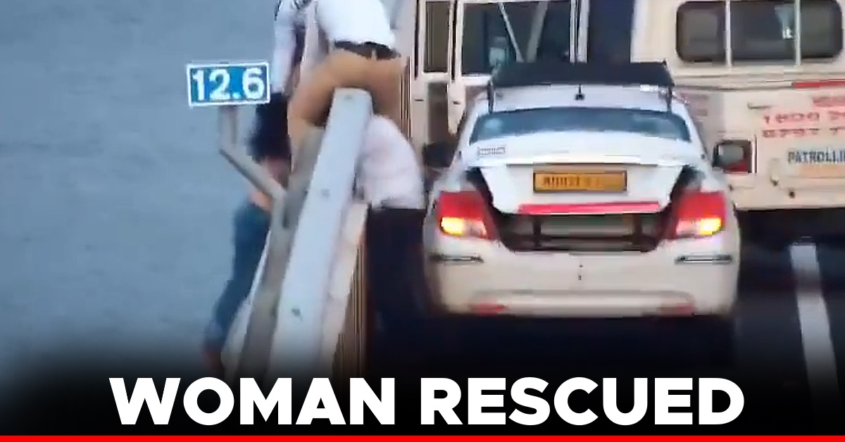 alert cab driver police save girl jumping bridge video alert cab driver police save girl jumping bridge video