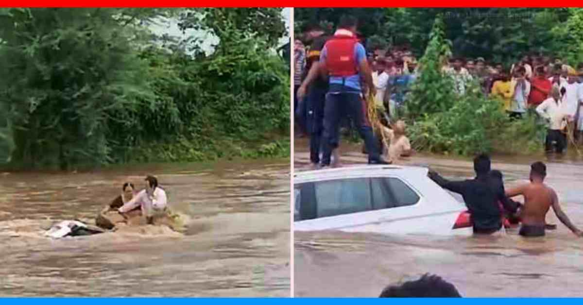 couple rescued volkswagen tiguan gujarat river incident couple rescued volkswagen tiguan gujarat river incident