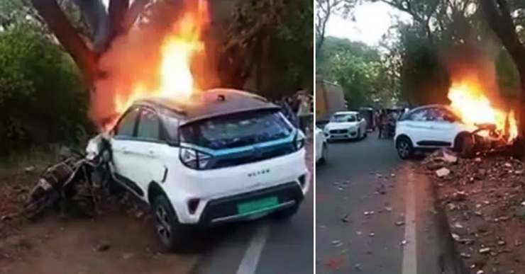 Hyderabad Tata Nexon fire