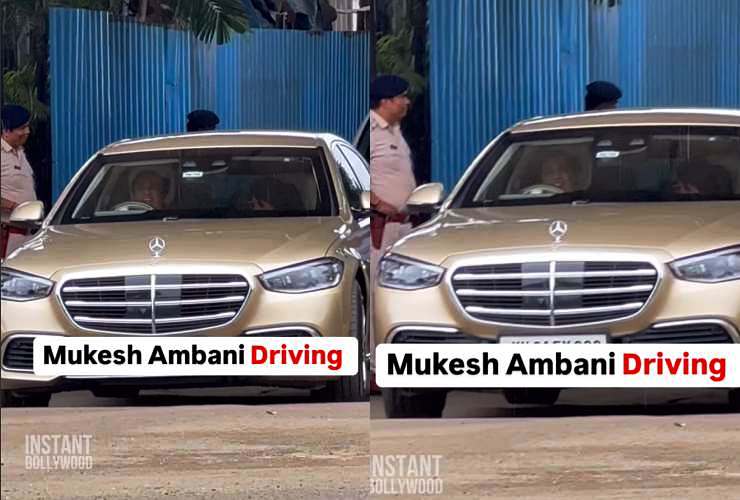 Mukesh Ambani drives his S600 Guard with Isha Ambani