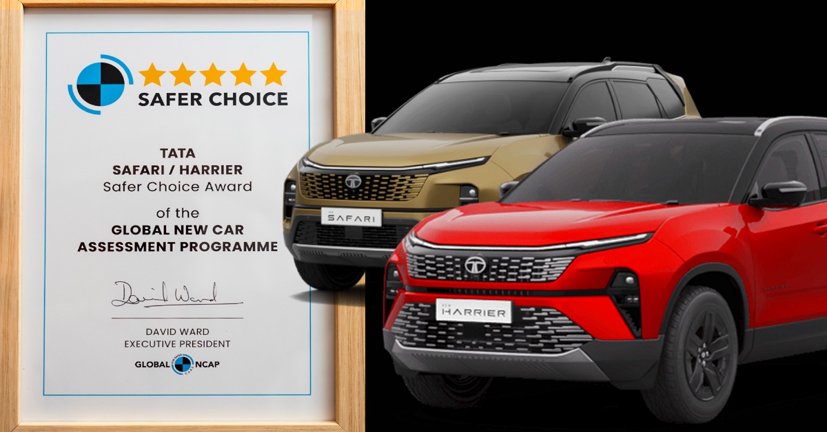 tata safari harrier global ncap safer choice award five star safety ratings tata safari harrier global ncap safer choice award five star safety ratings