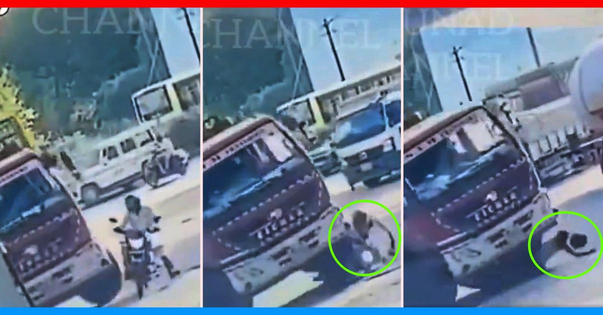 truck driver almost kills biker on road truck driver almost kills biker on road