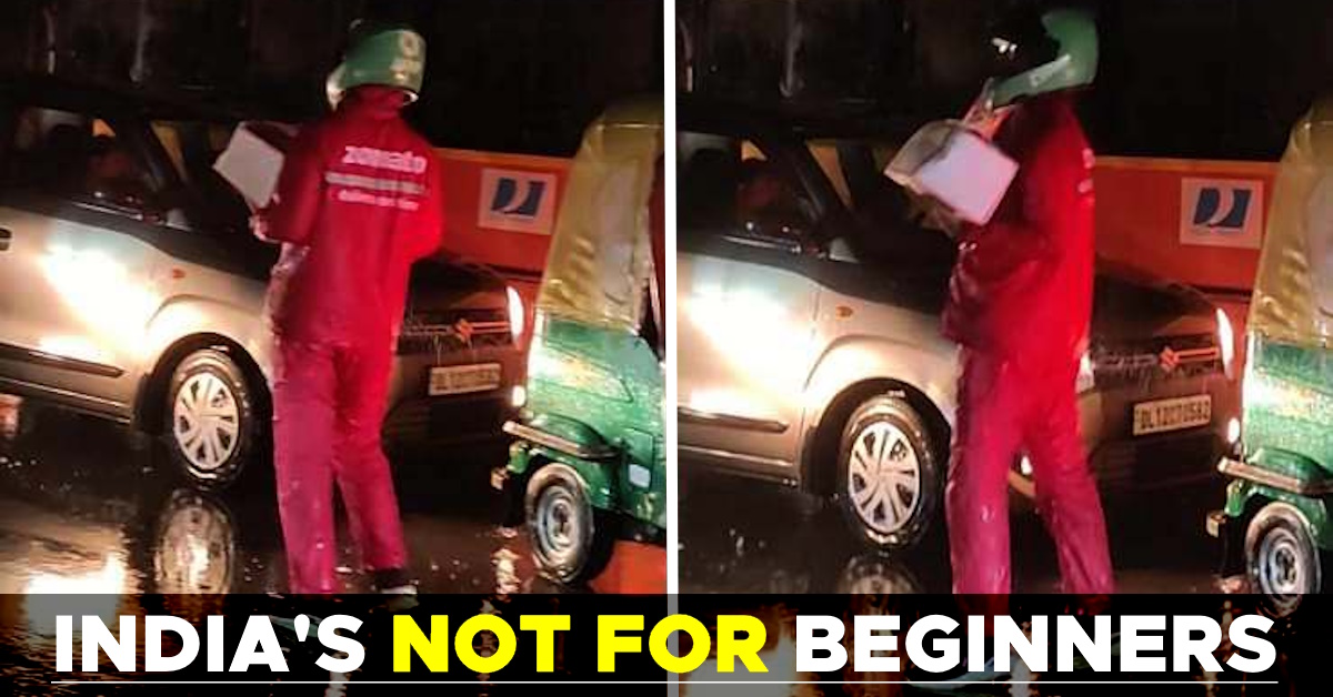 zomato delivery agent delivers food delhi traffic viral video zomato delivery agent delivers food delhi traffic viral video