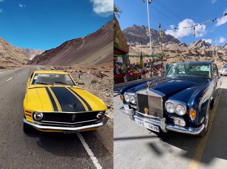Mustang and Rolls Royce in Ladakh
