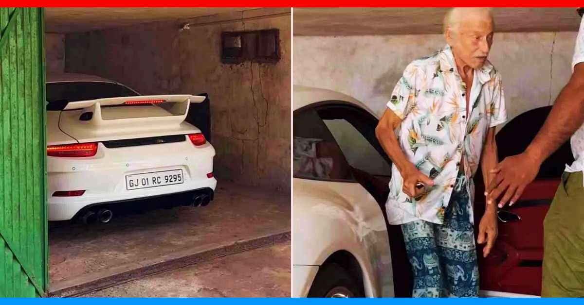 elderly gentleman revs porsche 911 supercar garage elderly gentleman revs porsche 911 supercar garage