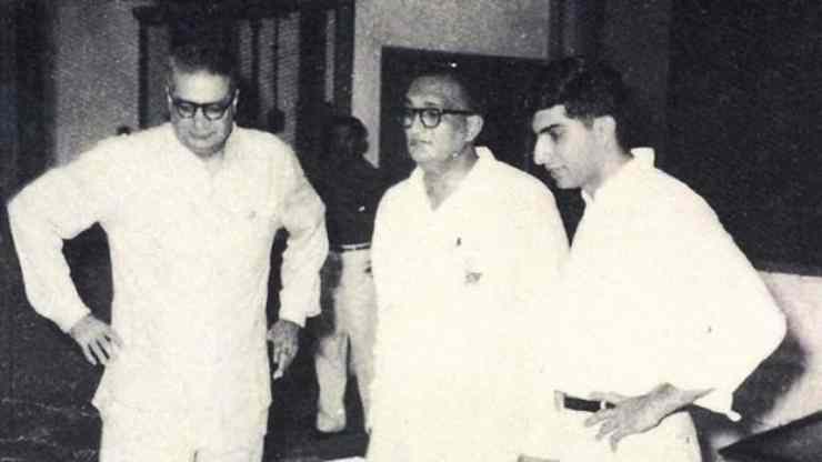 Ratan Tata looking at something