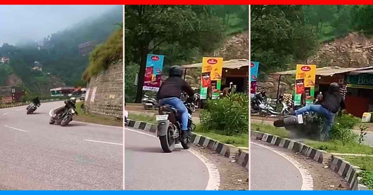 reckless rider crashes into divider cornering fail video reckless rider crashes into divider cornering fail video