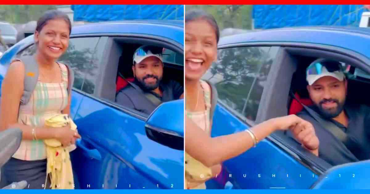 rohit sharma stops lamborghini urus wish fan video viral rohit sharma stops lamborghini urus wish fan video viral