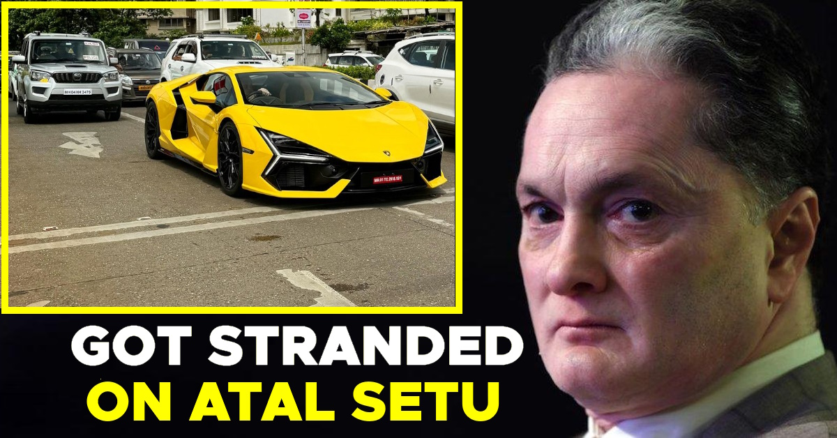 gautam singhania atal setu lamborghini reveulto supercar stuck gautam singhania atal setu lamborghini reveulto supercar stuck