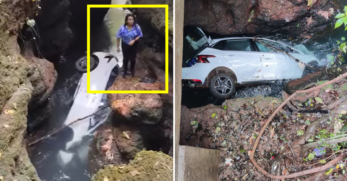 tourists hyundai i20 falls deep waterfall gorge couple rescued tourists hyundai i20 falls deep waterfall gorge couple rescued