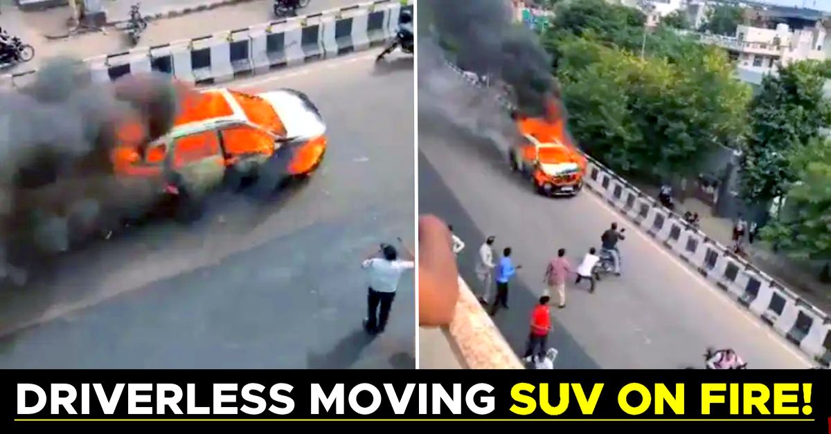 mg hector suv catches fire rolls forward driverless jaipur rajasthan mg hector suv catches fire rolls forward driverless jaipur rajasthan