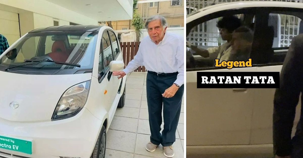 ratan tata arrives taj mahal hotel nano without security guards ratan tata arrives taj mahal hotel nano without security guards