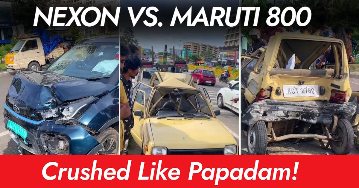 tata nexon ev crashes into maruti 800 kerala tata nexon ev crashes into maruti 800 kerala
