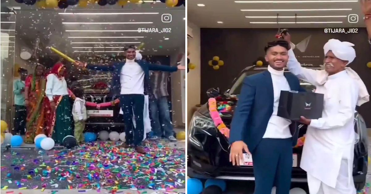 anand mahindra shares video dad tears joy son buys xuv700 anand mahindra shares video dad tears joy son buys xuv700