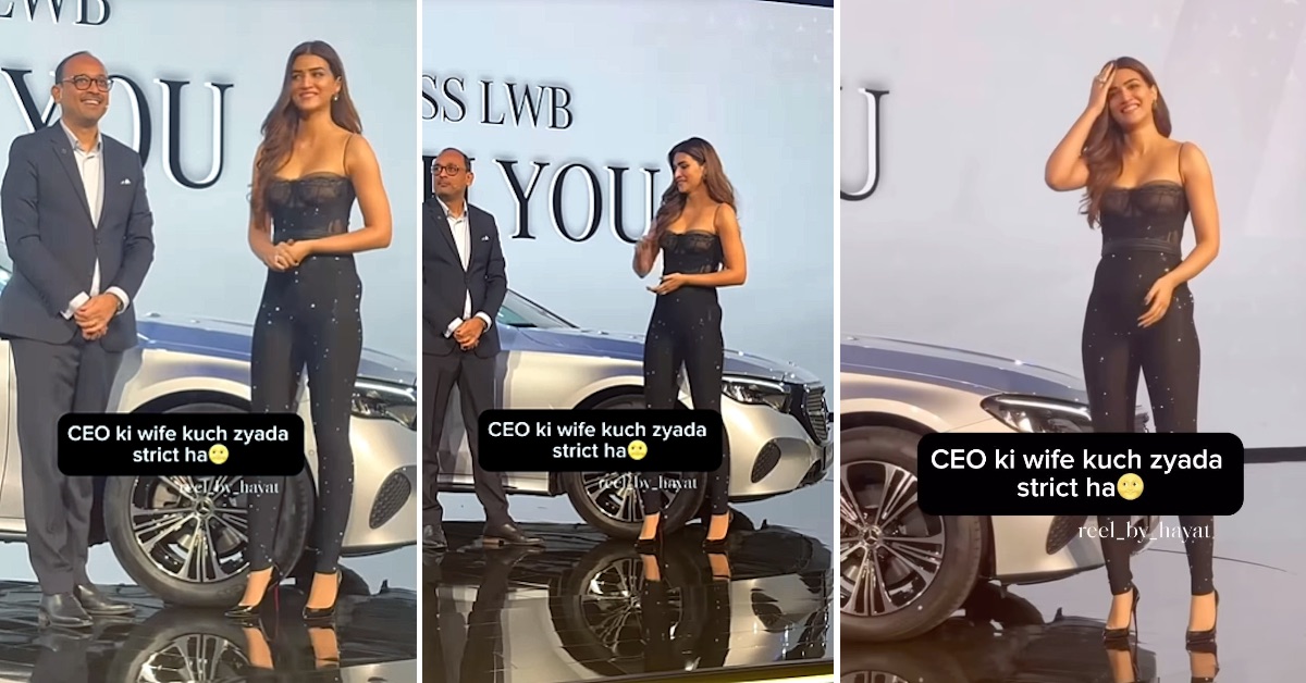 Mercedes CEO Trolled For Stepping Away From Kriti Sanon At E-Class Launch (1) Mercedes CEO Trolled For Stepping Away From Kriti Sanon At E-Class Launch (1)