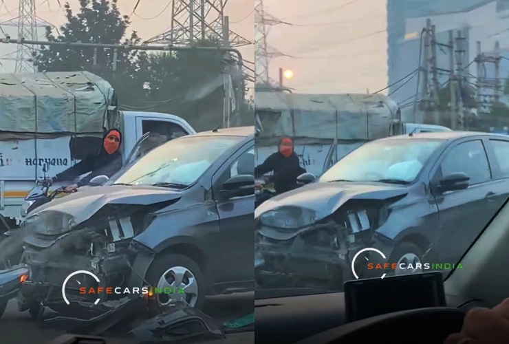 Tata Tiago Fortuner crash