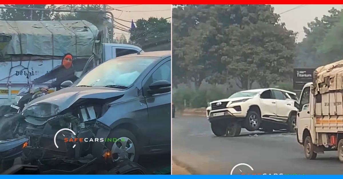 tata tiago toyota fortuner aftermath video suv flipping tata tiago toyota fortuner aftermath video suv flipping