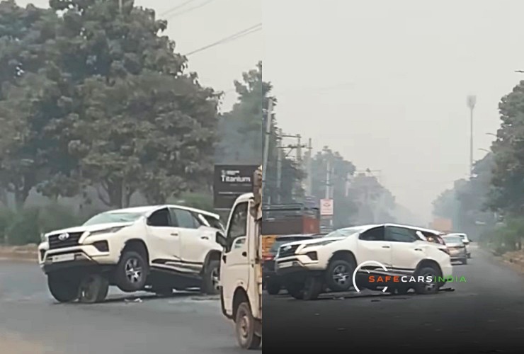 Toyota Fortuner crash T bone