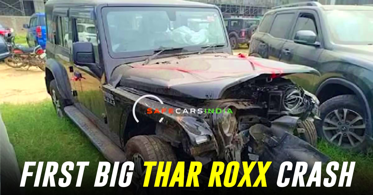 mahindra thar roxx first big crash mahindra thar roxx first big crash