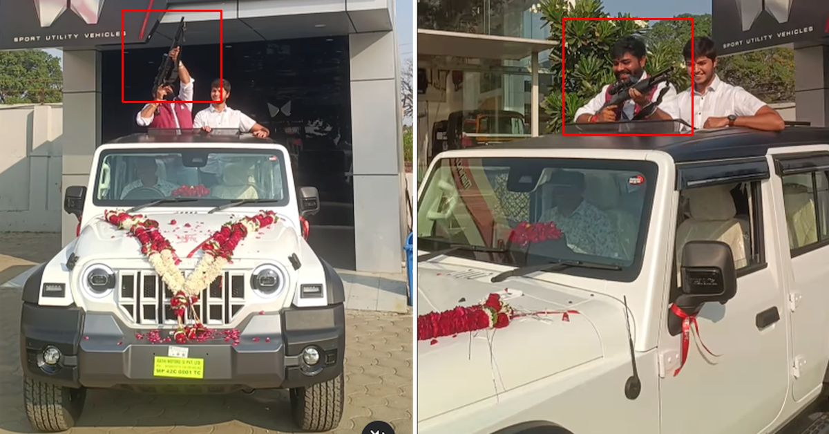 man fires air mahindra thar roxx delivery video man fires air mahindra thar roxx delivery video