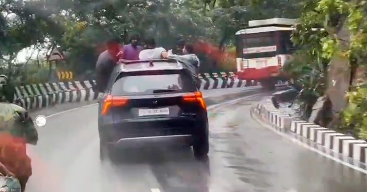 Men-stunting-on-a-Mahindra-XUV700-arrested