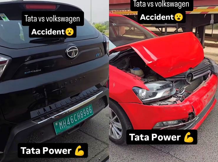 Tata Nexon vs Polo rear end accident