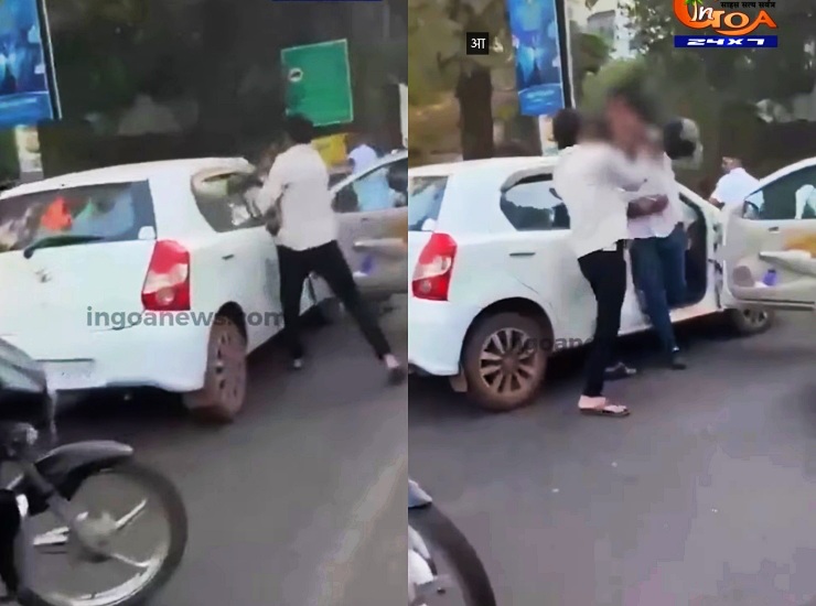tourists in Goa beat local car driver